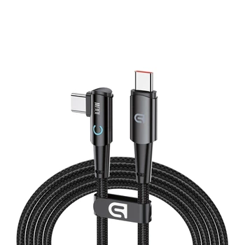 Кабель ArmorStandart AT-C1D USB Type-C to 90-degree USB Type-C 100W 1,2m Black (ARM75870)