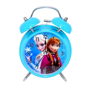Детские настольные часы-будильник "Эльза и Анна / Холодное сердце (Frozen)" 12х17х6 см голубой 5049