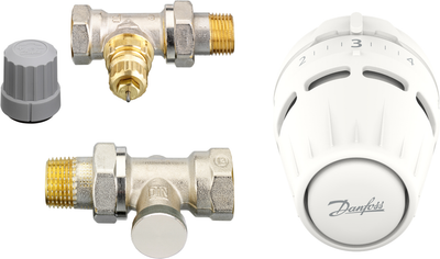 Комплект радиаторный DANFOSS Regus RA+RA-FN+RLV-S 1/2" прямой боковое подключение (015G5302)