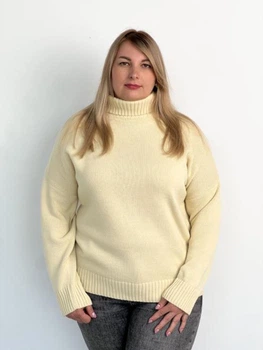 Свитер вязаный оверсайз женский ARTKNIT Sofia One Size Светло-бежевый (4823093466661)