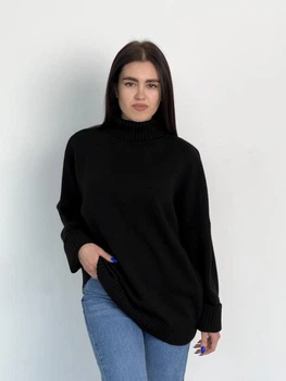 Свитер вязаный оверсайз женский ARTKNIT Sofia One Size Черный (4823093466685)