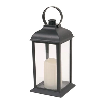 Подсвечник-фонарь Flora со свечой LED черный 45473
