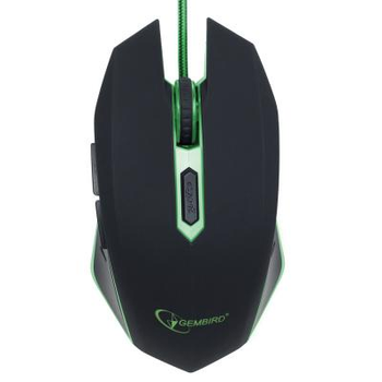 Комьютерная мышка Gembird Green, Optical, USB, 2400 dpi, Gaming