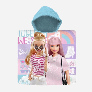 Дитячий рушник-пончо для дівчинки Disney Barbie BB00016 98-116 см Різнокольорове (8435507870474)