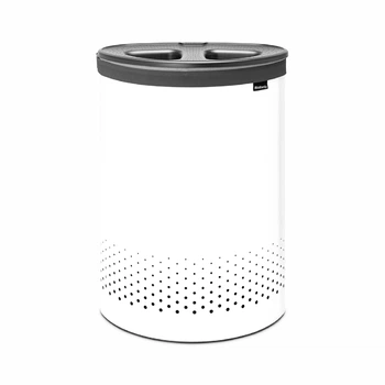 Бак для белья с 2-мя отделениями Brabantia Laundry Bin, объем 55 л, белый с серым (304903)