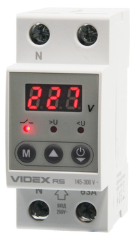 Реле контролю напруги Videx Resist VF-RS-RN63 145-300В 63A