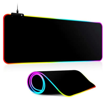 Коврик Игровая поверхность для мышки и клавиатуры TWolf P3 с RGB подсветкой 800*300*4mm. Черная