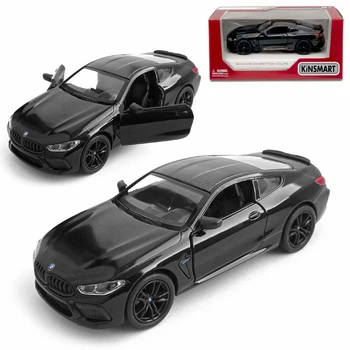 Детская металлическая машинка BMW M8 Competition Coupe игрушечная коллекционная масштабная железная авто модель игрушка для детей БМВ М8 открываются двери черная 12.5 см
