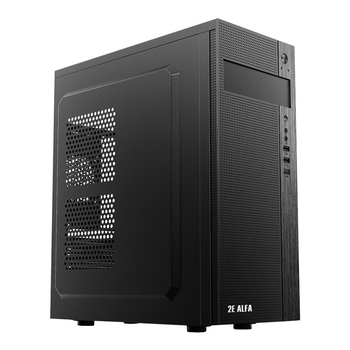 Корпус 2E ALFA (E185) MidT2xUSB2.01xUSB3.0сталь(бокова панель) без БЖчорний