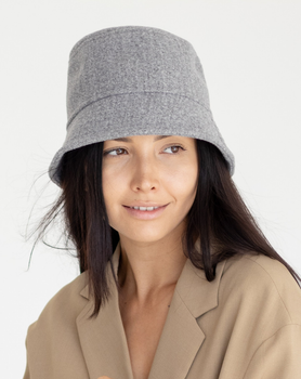 Шерстяная панама D.Hats серого цвета