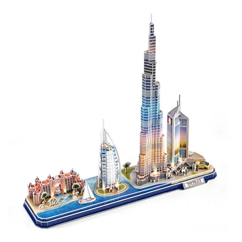 Cubic Fun Тривимірна головоломка-конструктор CITY LINE З LED ПІДСВІТКОЮ "ДУБАЙ" Cubic Fun art. L523h