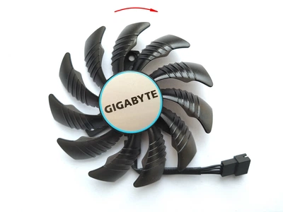 Вентилятор для видеокарты Gigabyte RX 6500 6600 6700 XT EAGLE Gaming (orgn) 77 мм 4-pin Everflow T128010SU (PLD08010S12HH FY08010H12LPA GA81S2U) (№45.81)