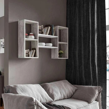 Полиця навісна Moreli FT-11 1010х600х180 мм Бетон/Білий