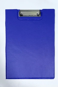 Клипборд ПВХ 0321, планшет книжка А4 / А3 с зажимом, бумвенил, в пакете (8058778152454) Синий