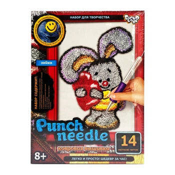 Набор для творчества "Punch Needle: Зайка" Danko Toys PN-01-10 ковровая вышивка