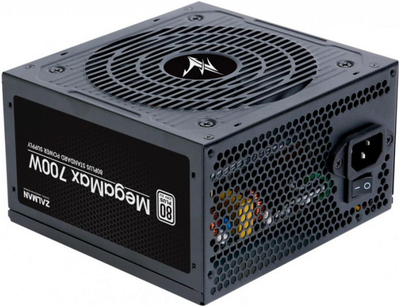 Блок живлення Zalman Megamax (700W), 83%, 80+ White, 120мм, 1xMB 24pin(20+4), 2xCPU (8pin+(4+4)pin) 4xMolex, 6xSATA, 4xPCIe 8pin(6+2) (ZM700-TXII)