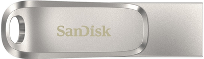 Накопичувач SanDisk 64GB USB 3.1 Type-A + Type-C Dual Drive Luxe Срібний (SDDDC4-064G-G46)