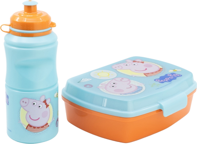 Zestaw Stor Peppa Pig Pojemnik na lunch + Butelka 400 ml Wielokolorowy (8412497139637)