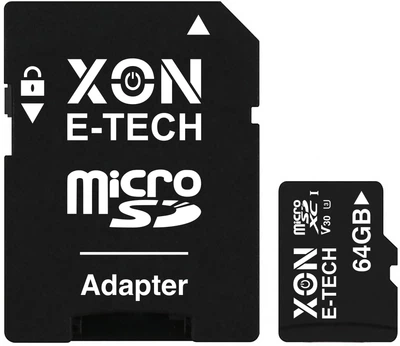 Карта памяти XON microSDXC 64GB Class 30 (V30) UHS-II/U3 + SD adapter (MCSX3064BA 755) Черная