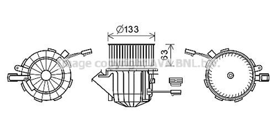 AI8394 AVA Вентилятор салону Audi A4/5, Q5, Porsche Macan 08- Ava (AI8394)