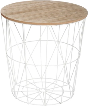 Stolik kawowy Atmosphera z funkcją przechowywania w koszu 2 w 1 Biały (3560239702474)