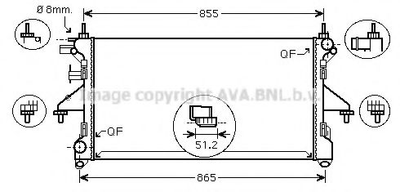 PEA2308 AVA Радіатор охолодження Jumper, Peugeot Boxer 2.2HDi -AC 06- Ava (PEA2308)