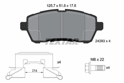 2428302 TEXTAR Гальмівні колодки до дисків Textar (2428302)