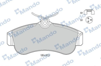 Комплект тормозных накладок, дисковый тормозMandoMBF015726 Mando (MBF015726)