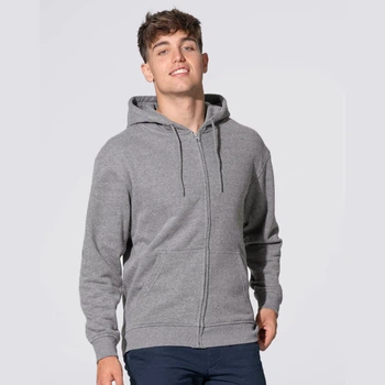 Толстовка с капюшоном и замком-молнией JHK, HOODED SWEATSHIRT, унисекс, темно-серый меланж, размер S (SWUAHOOD)