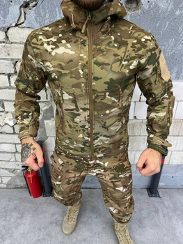 Тактична куртка Shark Skin Softshell з мембраною Windstopper та регульованим капюшоном Multicam XXL