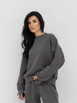 Свитшот оверсайз женский Alisa Line Milan XS-S Графитовый (2500000066276)
