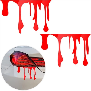 Наклейка на Авто / Мото / Витрину на Стекло Кузов " Хэллоуин - Halloween - Кровь - Blood - ТИП4 " красный цвет