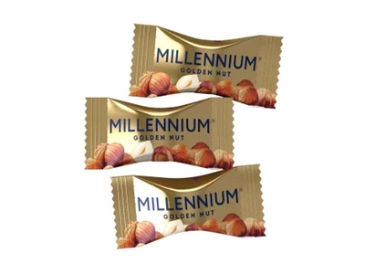 Цукерки шоколадні MILLENNIUM 2кг Golden Nut з начинкою та цілими горіхами NEW