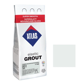 Фуга для плитки еластична ATLAS ELASTIC GROUT 1-7 мм 001 білий 2 кг