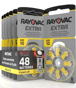 Батарейка Rayovac Extra ZA10 (PR70) -48 штук, для слуховых аппаратов