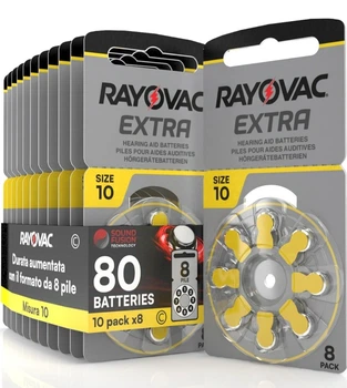 Батарейка Rayovac Extra ZA10 (PR70) -80 штук, для слуховых аппаратов