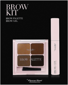 Zestaw kosmetyków do makijażu Pierre Rene Brow Kit Paleta cieni do powiek + Żel do brwi 10 ml (3700467848746)