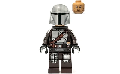 Конструктор LEGO The Mandalorian / Din Djarin / 'Mando' - Silver Beskar Armor, Jet Pack, Helmet with Top Lines 1 деталей (sw1258)