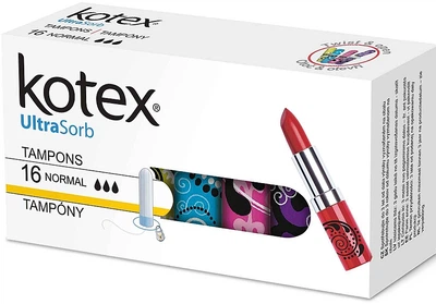 Тампоны "Дополнительная защита от протекания", 3 капли, 16 шт - Kotex Ultra Sorb Normal Tampons 16шт (1000884-146911)