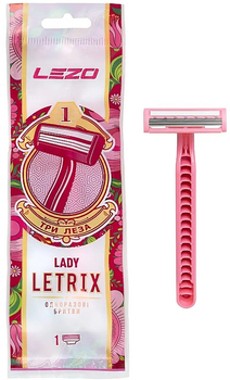Одноразовий станок для бритв, з трьома лезами, 1 шт - Lezo Letrix Lady (1294393-150186)