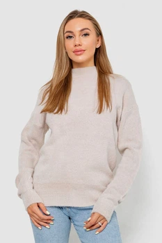 Свитер женский шерстяной, цвет светло-бежевый, 244R0390, AGER, размер L-XL