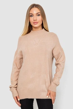 Свитер женский шерстяной, цвет бежевый, 244R0390, L-XL