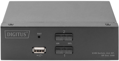 Відеокомутатор DIGITUS KVM 2x1 DP, DP Out, USB, 4Kx2K@60Hz (DS-12851)