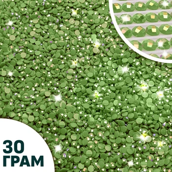 Стразы для Мозаики Голограммные Round SHLab (30 грамм) Green (38220-08)