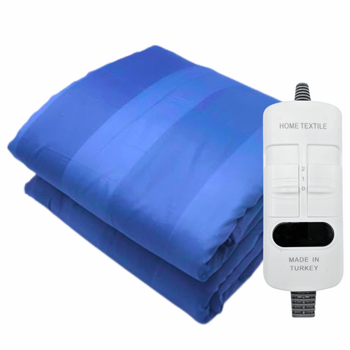 Электрическая простынь с подогревом двуспальное Electric blanket 140х160 см Двузонное, в водонепроницаемом чехле, 2 года гарантия, синее, арт.10632