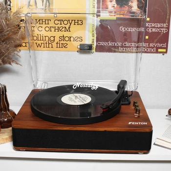 Вініловий програвач Fenton TT Classic Plus Wood з Bluetooth, USB з колонками, грамофон для вінілових дисків (5977) БВ - Б/У