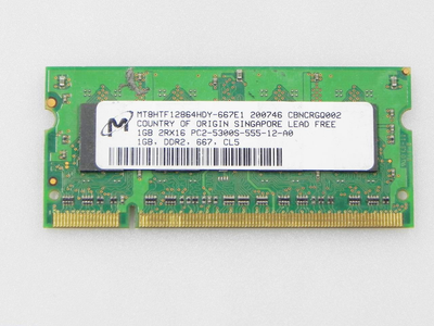 Оперативная память для ноутбука Micron PC2-5300S-555-12-A0 SODIMM DDR2 1GB PC2 (03442) Б/У