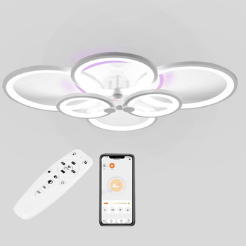 Потолочная LED люстра, светильник светодиодный белый Sunlight 5332/2+2+2 R