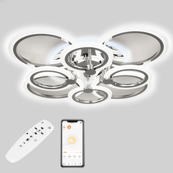 Потолочная LED люстра, светильник светодиодный хром Sunlight 5333/4+4 СR R