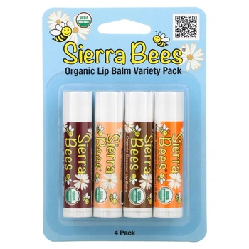 Набір органічних бальзамів для губ, "Асорті", Variety Pack, Sierra Bees Organic Lip Balms, 4 в упаковці, 4,25 г кожний